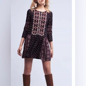 Anthropologie | Vanessa, Virginia, Bohemian, Indie embroidered tunic dress small